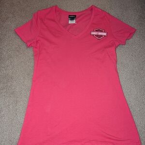 Harley-Davidson Pink V-Neck T-Shirt